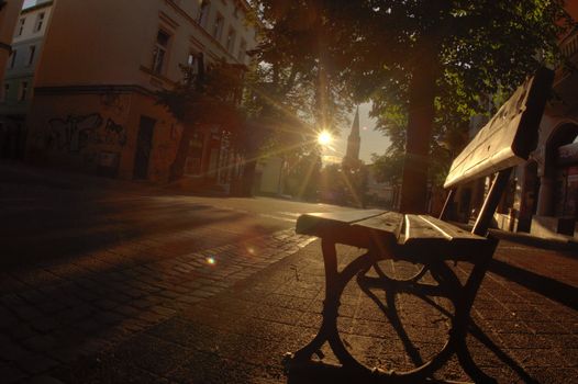 sunset in the Polish town of tourism - Sopot