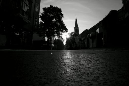 sunset in the Polish town of tourism - Sopot