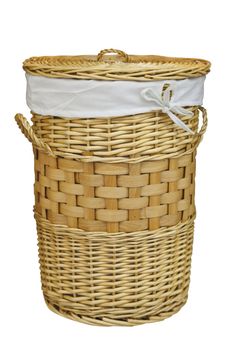 laundry basket - isolated on white background with clipping path