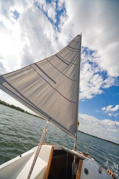 yacht sailing on Powidz lake - Poland