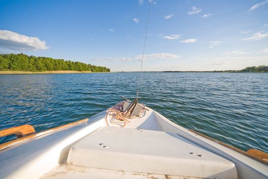 yacht sailing on Powidz lake - Poland