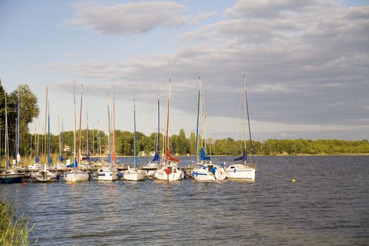 a small harbour on one of polish lakes