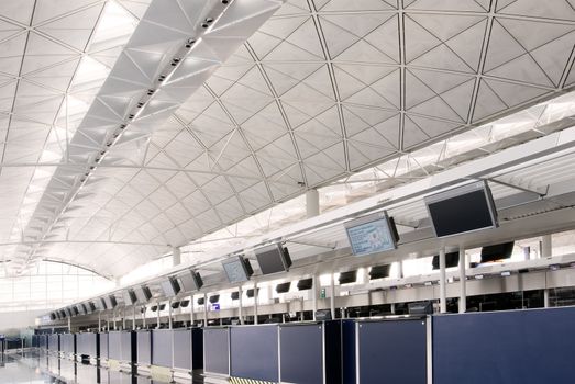 It is the hall of Hong Kong International Airport.