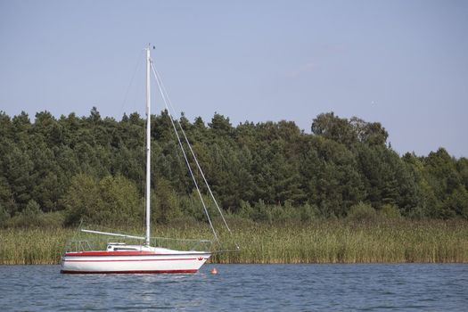 small private yacht - photo taken in Powidz lake, Poland