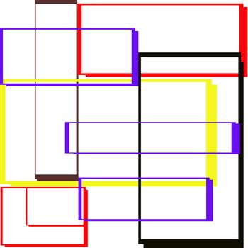 Mondrian type art work deals with geometric abstract