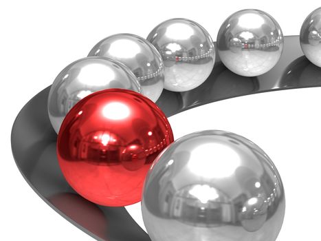 Conceptual image of leadership. Isolated 3D image.