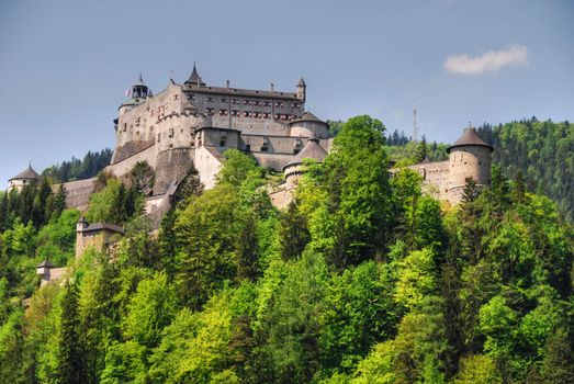 View of the Salzburg Castle from underneath
