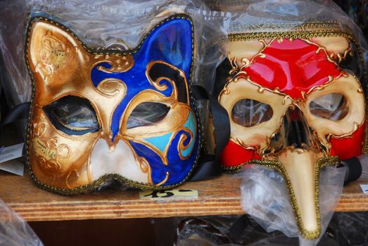 Venice Masks exposed in a market