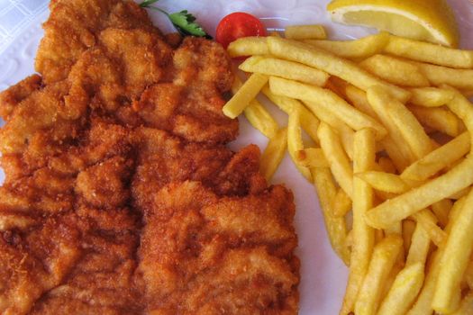 A typical main course of Austria, the Wiener Schnitzel