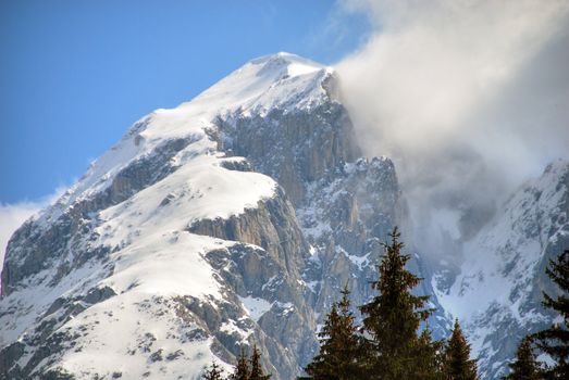 Wonderful view of Dolomites Mountains in Italy