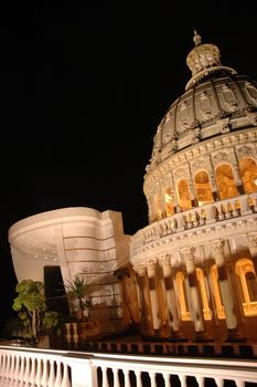 an old and antique building that look elegant with warm light