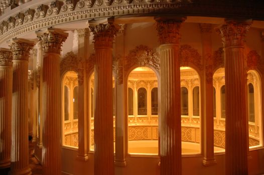an old and antique building that look elegant with warm light