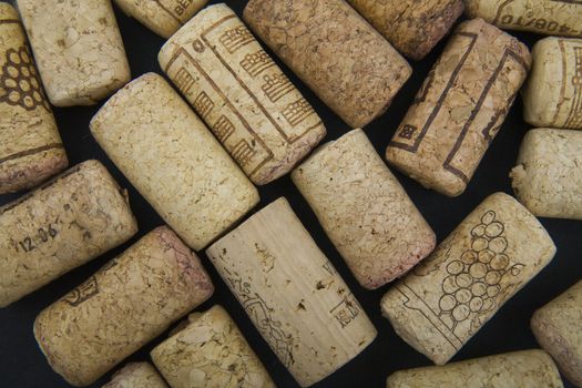 vintage background made of wine corks