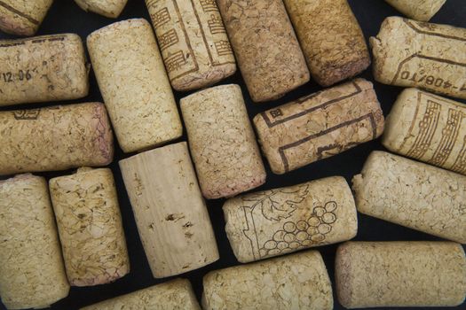 vintage background made of wine corks