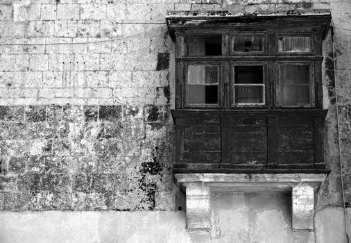 Mediterranean type and style of closed wooden balcony in Malta