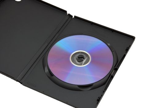dvd in case isolated on the white background