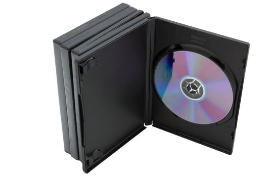 compact disc in case isolated on the white background