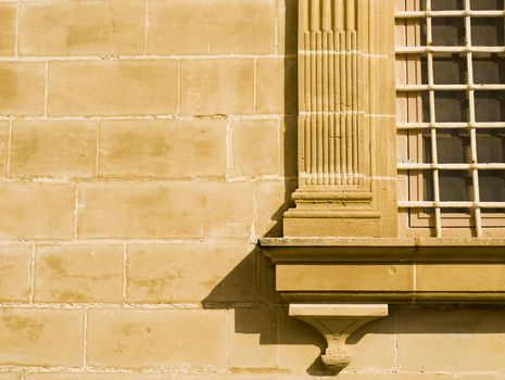 A medieval window in traditional baroque style in Mdina on the island of Malta