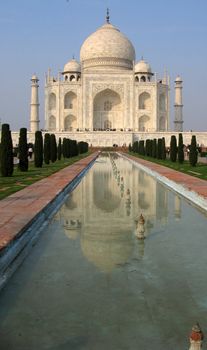 A view of the Taj Mahal in India.
