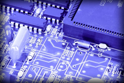 image of chips in a circuit of a component of a computer