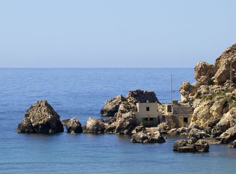 Fisherman's house located just by the water's edge