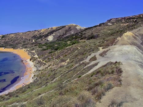 Unique clay dunes in the island of Malta, Mediterranean Sea