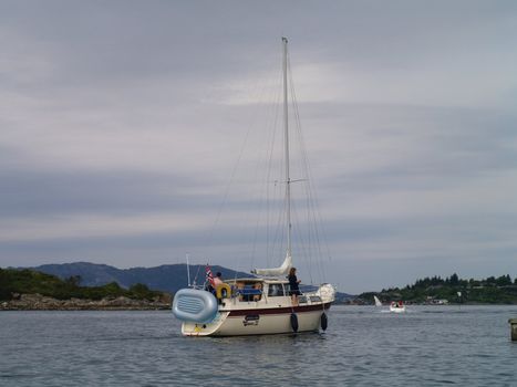 sailing in sailboat