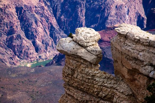 Rocky Outcropping Above Colorado River in Grand Canyon National Park