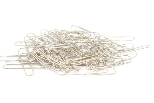 photo of the paperclips on white background