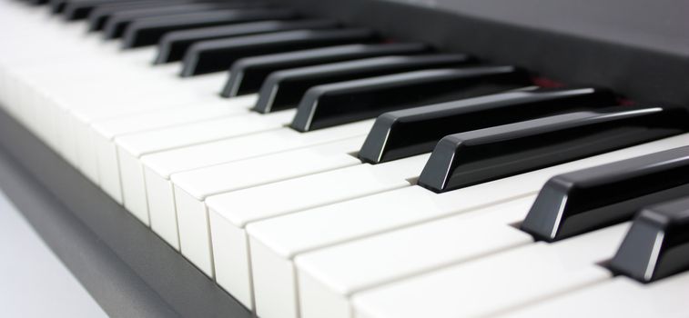  	Piano with ivory and ebony keys