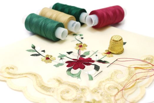 Handkerchief Sewing with Threads and Needle