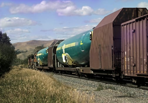 New Airplane Fuselage Transported by Train across the Rocky Mountains