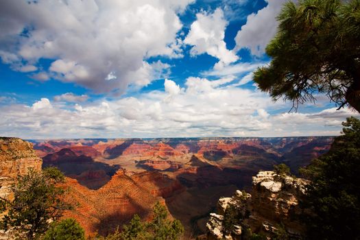 Light and shadow playing on texture of the Grand Canyon