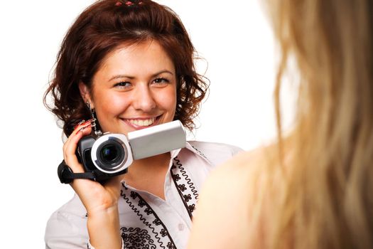 Woman with a video camera