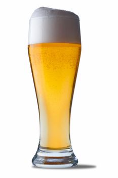 Fresh glass of beer. The file includes a clipping path.