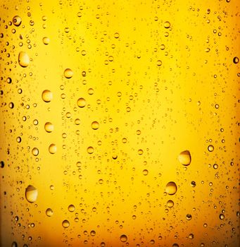 Fresh  beer with condensed water pearls. Closeup view.