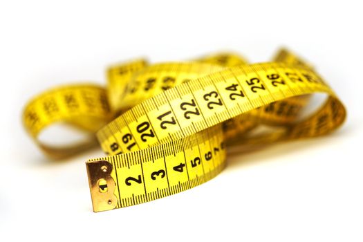 Whirled yellow tape measure