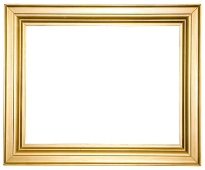 old wooden frame isolated on white background with clipping paths