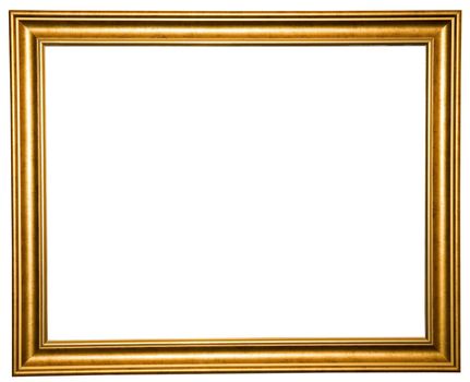 old wooden frame isolated on white background with clipping paths