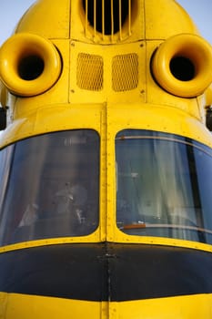 close-up of rescue helicopter - frontal wiev