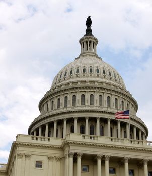 The west side of the United States Capitol building, in Washington D.C..
