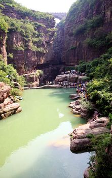 Water falls and cascades of Yun-Tai Mountain, a World Geologic Park and AAAAA Scenery Site in China