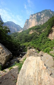 The scenery of Yun-Tai Mountain, a World Geologic Park and AAAAA Scenery Site in China