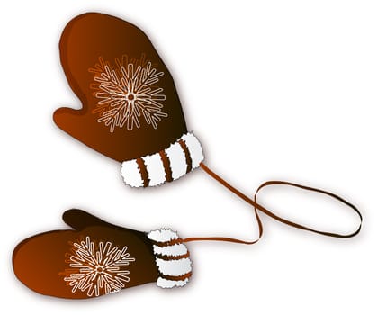 New Year's and warm mittens. With them so warm and cozy play in snowballs in New Year's Night