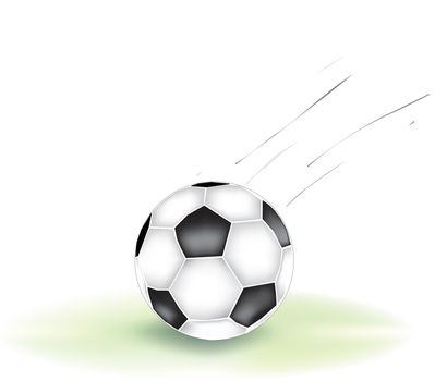 soccer ball flying across the field with great speed
