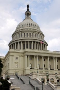 The west side of the United States Capitol building, in Washington D.C..
