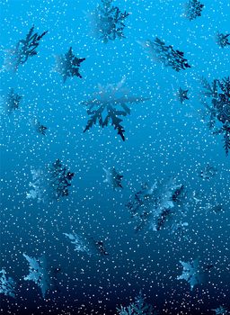 Blue and white snowfall background with winter sky ideal christmas theme