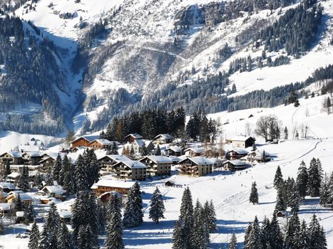 Skiing area near Amden (St. Gallen, Switzerland)