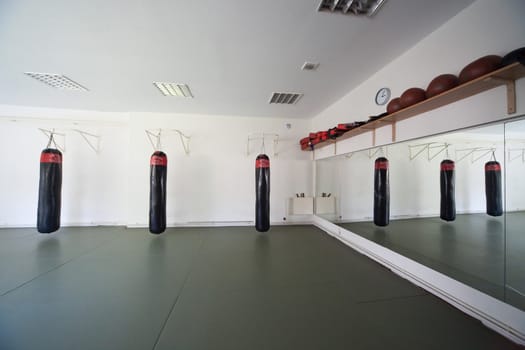 inside boxing gym 