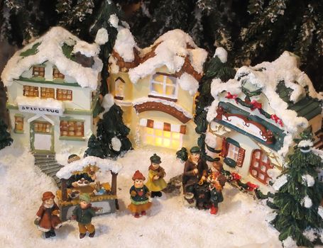 Christmas decoration (small houses, covered by snow)